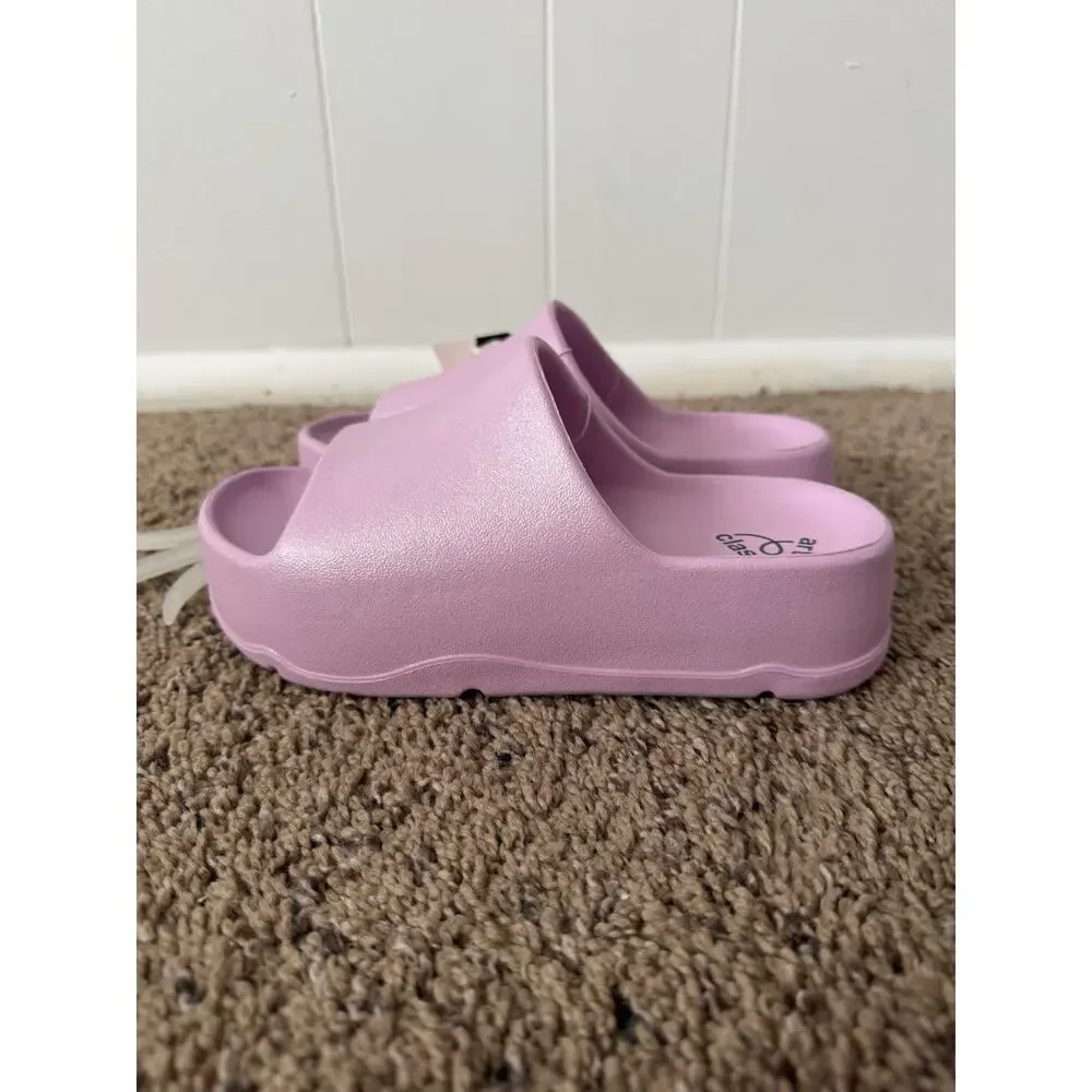 Art Class Girls Platform Slide Sandals Lilac Pink Size 1 Youth NWT Lightweight